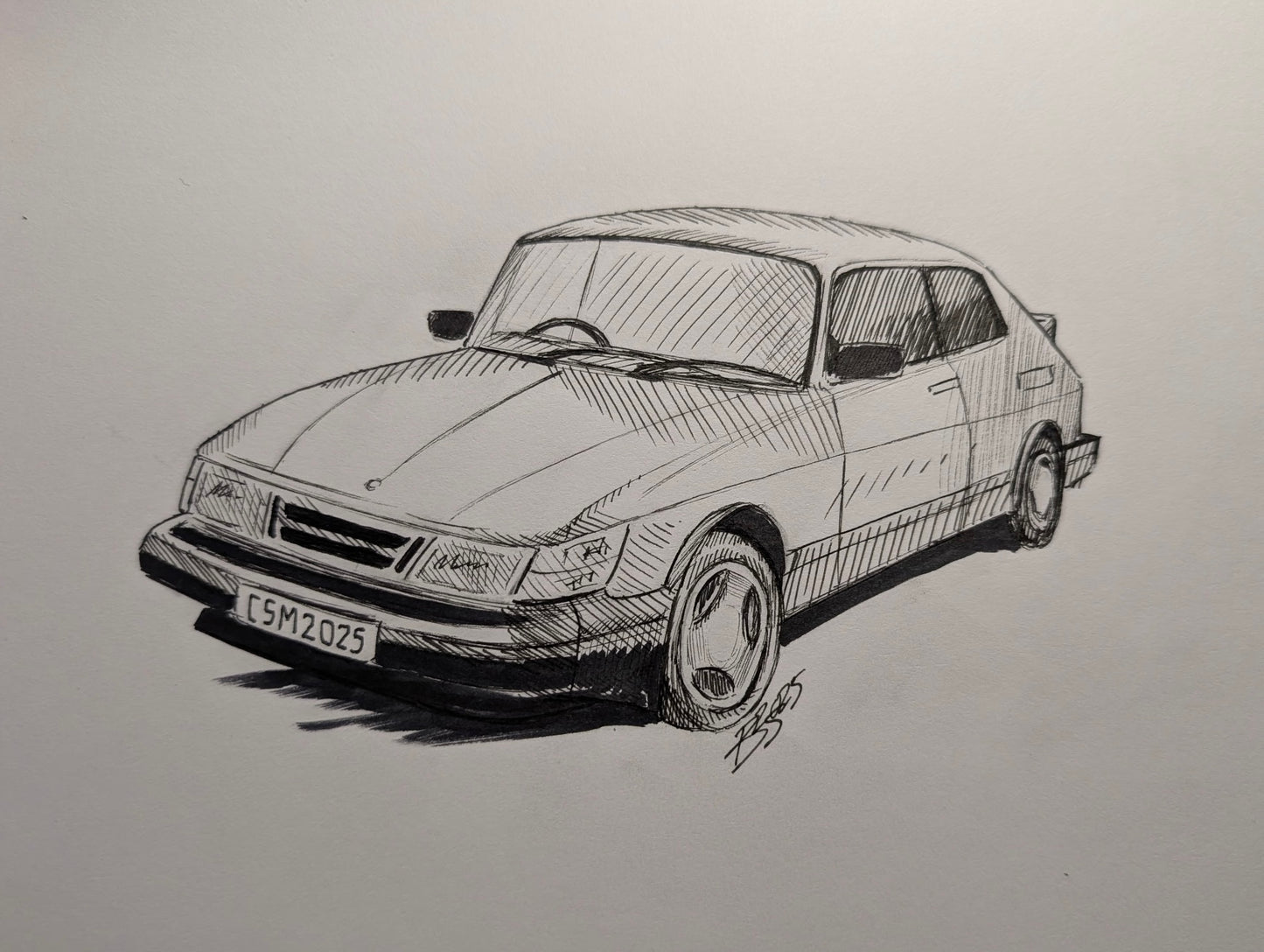Custom Saab 900 Turbo postcard or print by Bayalyn Stack