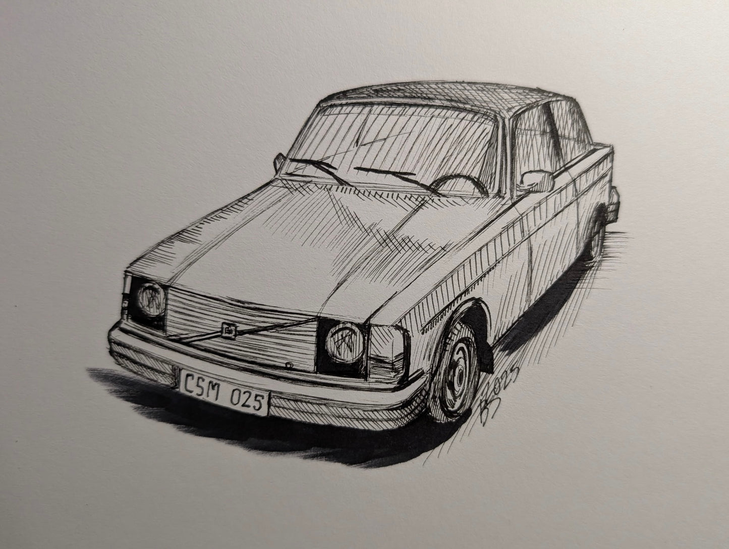 Custom Volvo 242 postcard or print by Bayalyn Stack