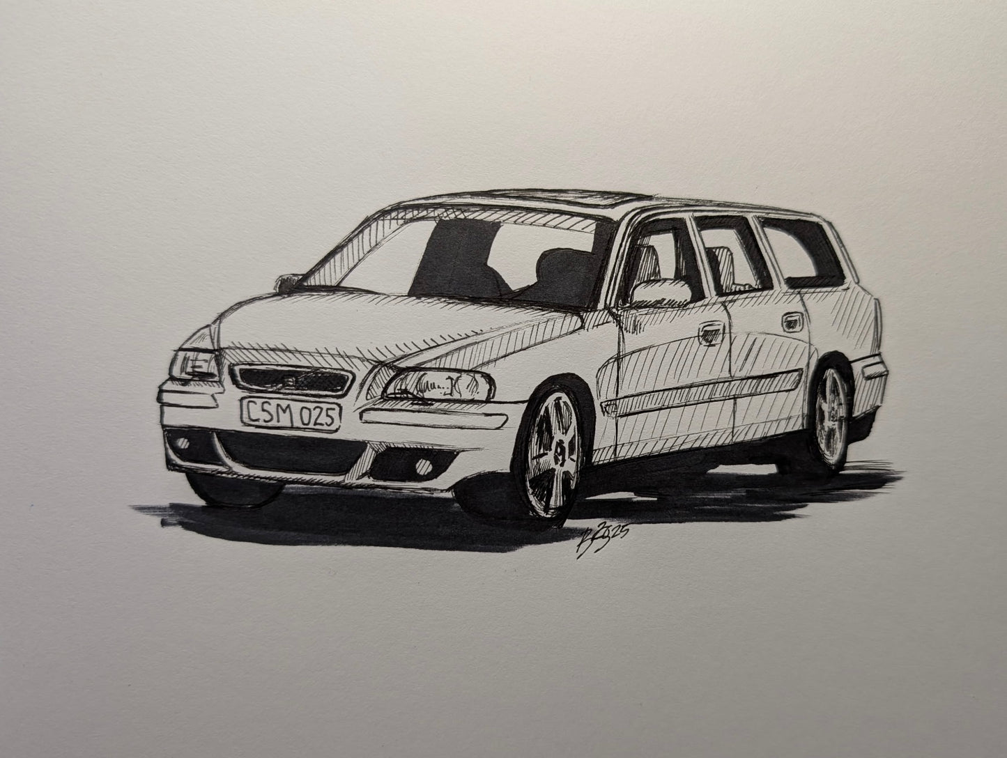 Custom Volvo V70r postcard or print by Bayalyn Stack