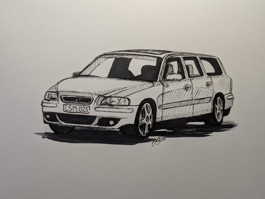Custom Volvo V70r postcard or print by Bayalyn Stack