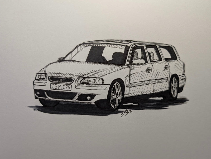 Custom Volvo V70r postcard or print by Bayalyn Stack