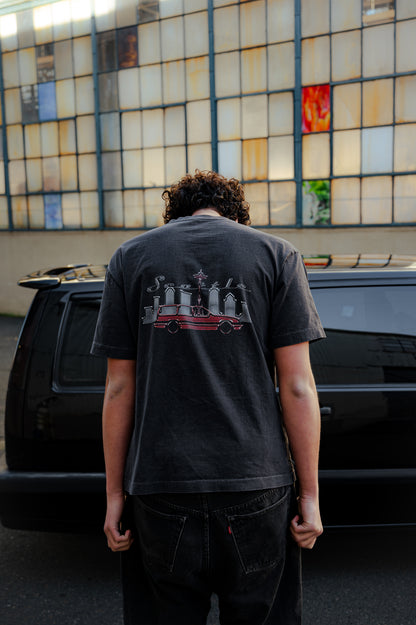Cars and Swedish Meatballs Seattle Vintage Oversized Tee - Black