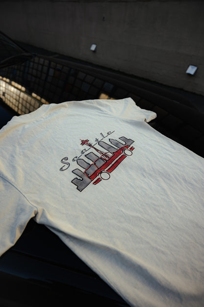 Cars and Swedish Meatballs Seattle Vintage Oversized Tee - Cream